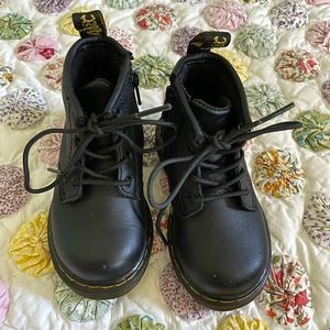 Children’s Black Leather Dr.Martens Boots. Size 6.